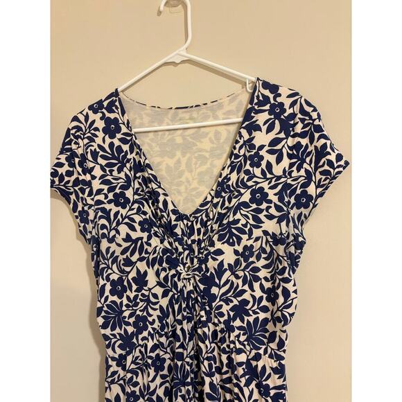 Garnet Hill floral blue dress sz 12 - Picture 2 of 11